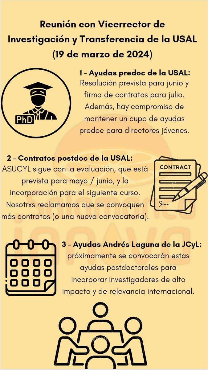 ➡️El pasado 19 de marzo nos reunimos con José Miguel Mateos Roco, actual Vicerrector de Investigación y Transferencia de la USAL, para trasladarle algunas dudas. Os resumimos los puntos más importantes: