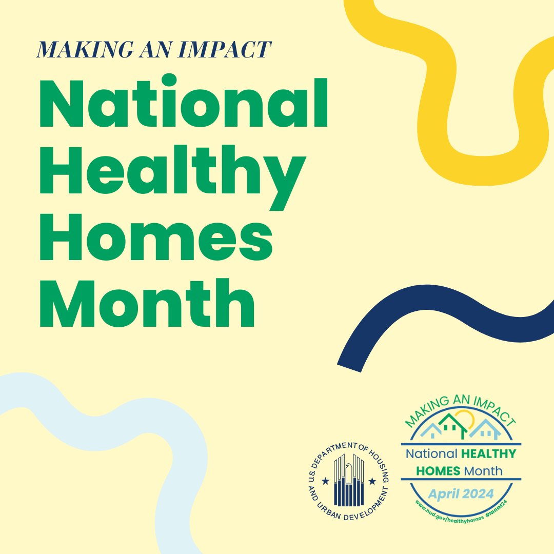 Join us in observing National Healthy Homes Month.  #HealthyHomes prevent injuries and illness, improve affordable housing, and enhance quality of life. Making an impact! Healthy, safe, and resilient #NHHM24 hud.gov/program_office…