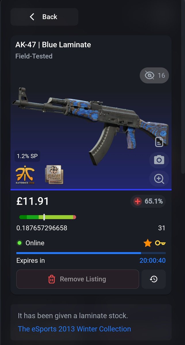 BagsGroft's tweet image. If you are interested on a little bidding check this out on #csfloat