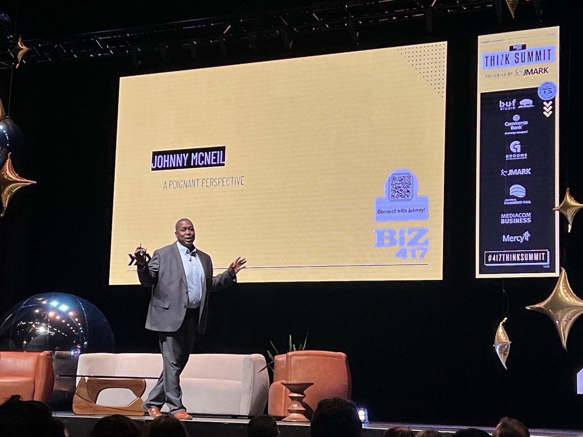 alemcclanahan's tweet photo. “We must learn to be uncomfortable and grow from it” Jonny McNeal shared his perspective to live & learn and his love for Springfield. #417thinksummit https://t.co/aTRtsn2OIO