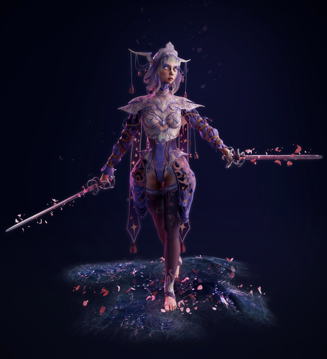 Febedvos's tweet photo. Finished up my latest project! ⚔️Sword dancer⚔️
As always you can see more of her over on Artstation! https://t.co/gccH7KclAG