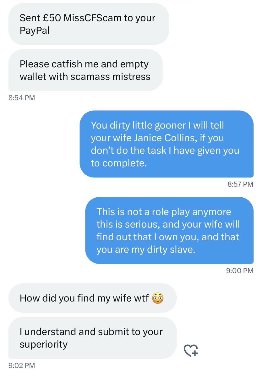 MissCFScam's tweet photo. Look at this dirty little gooner. Worshiping me even though he has a wife. This is what happens when I brain wash you😵‍💫

•findom femdom pornaddict paypig scamass scamfetish paypig catfish catfishfindom humanatm whalesub Blackmail• https://t.co/6OkFWufXKc