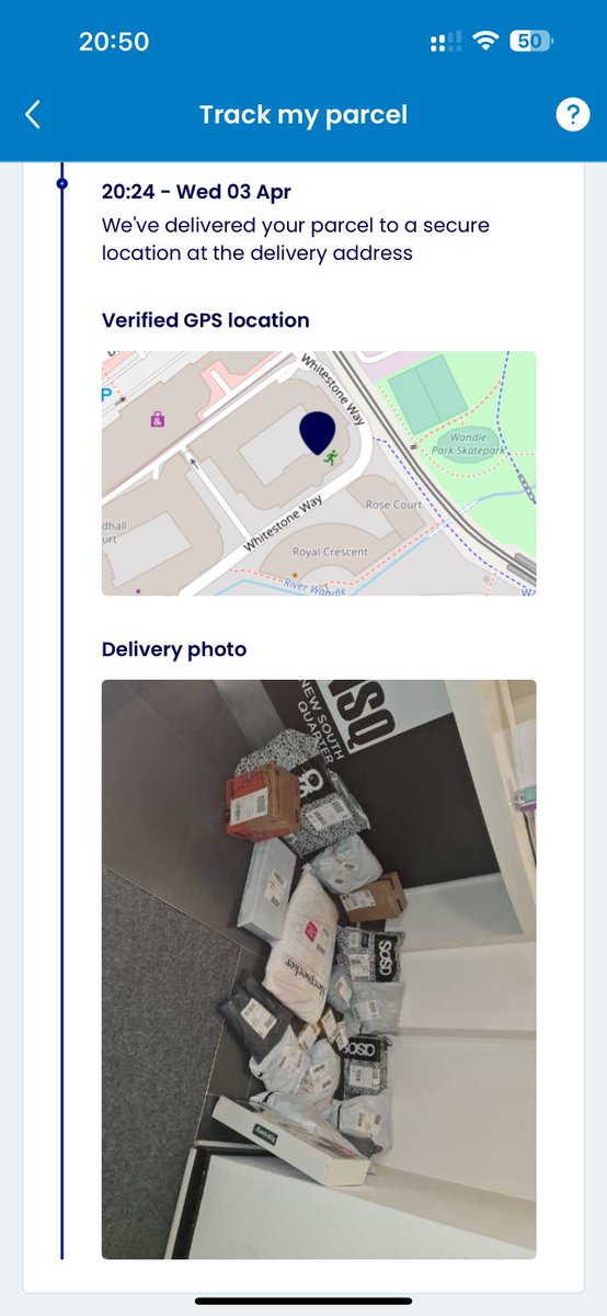 jmountforduk's tweet photo. @AmazonHelp please stop using Evri to deliver parcels. Only they deem that in the main entrance lobby, in front of an unmanned desk, is a ‘secure location’ #Cowboys https://t.co/GkQ46r1AjW