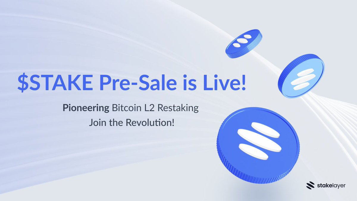 Announcing $STAKE Pre-Sale Distribution! We're excited to unveil the upcoming distribution of $STAKE, the native token powering StakeLayer, the pioneering Bitcoin L2 Restaking Solution $STAKE will fuel our mission to unlock the power of DeFi for Bitcoin users! 🧵 Join The…