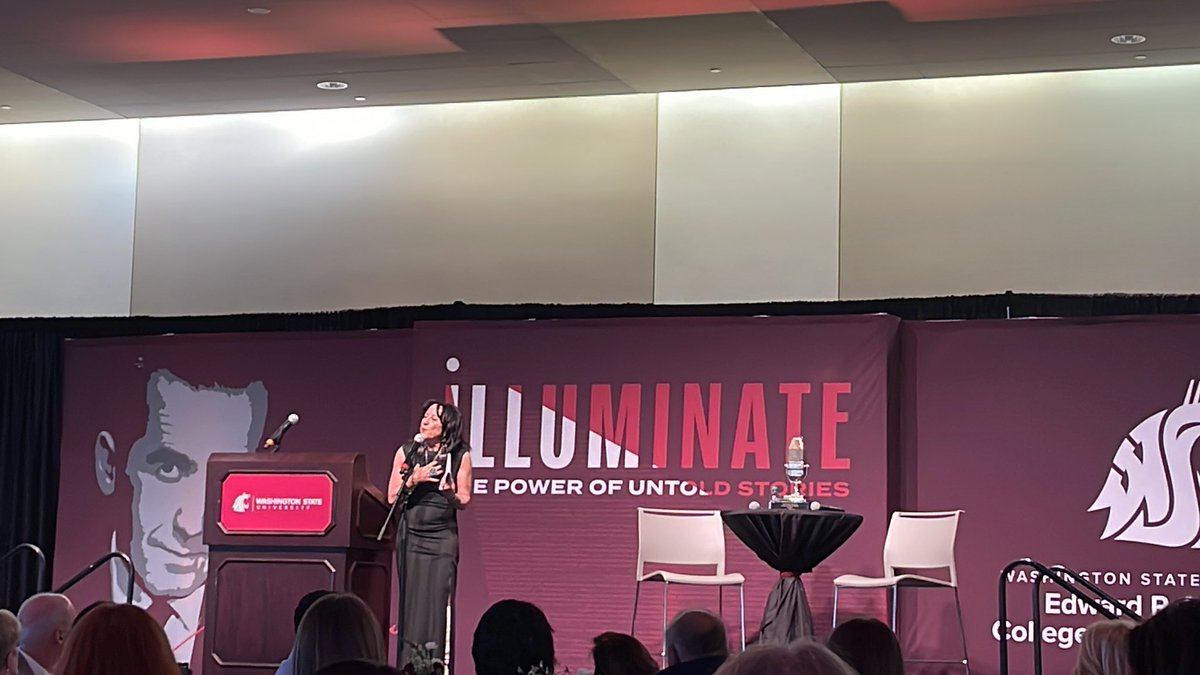 reportertracy's tweet photo. #symposium48 Lifetime Achievement Award Winner @Maria_Hinojosa tells @MurrowCollege students to let their conscience guide them in their #journalism. Sound advice. https://t.co/NUVCwNiJpI