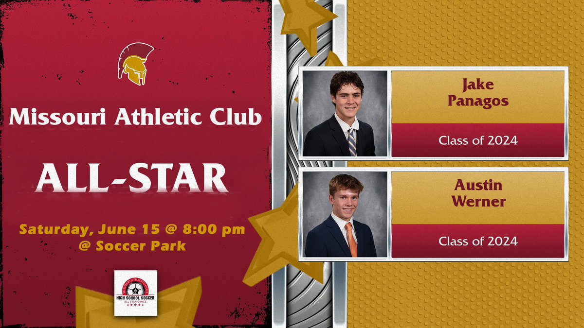 Congratulations to Jake Panagos and Austin Werner on their selection to the 2024 MAC Senior All Star Game!! Jake and Timo join an all-star club of recent alumni – Hank Walbert, Anthony Grewe, Justin Roschke, Brendan Schoemehl, Thomas Redmond, and Carson Wilhelm!