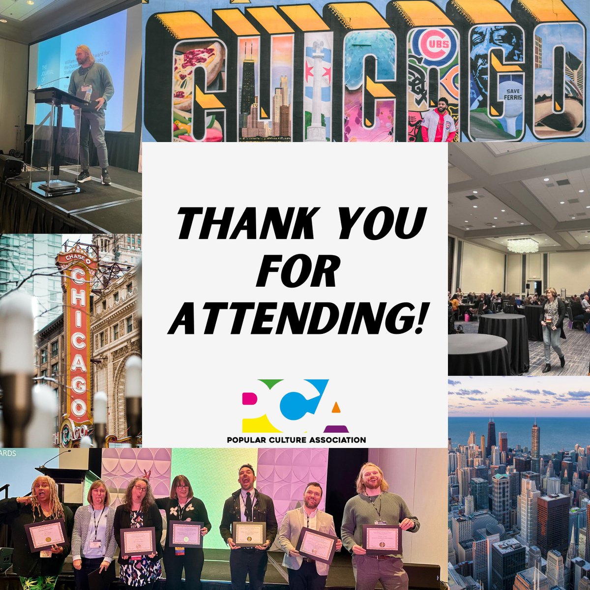 pcaaca's tweet image. Thank you to everyone who joined us at the Popular Culture Association Conference in Chicago! 🙌✨ We cannot wait to see you all again in 2025 in New Orleans! Until then, safe travels and keep the pop culture spirit alive! #pcaaca2024 #pca2024nationalconference