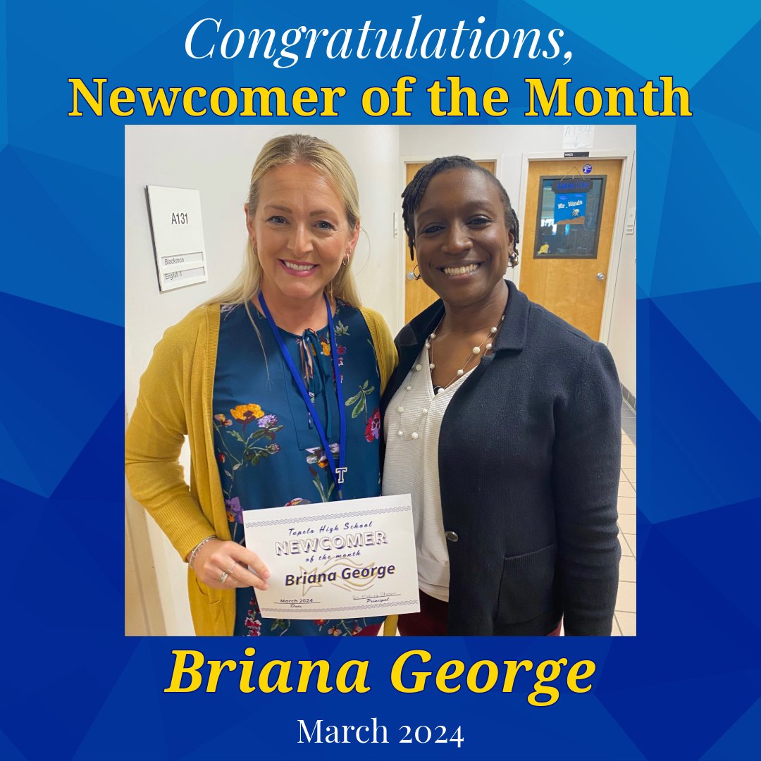 Congratulations to our March Employee of the Month & Newcomer of the Month. Coach Bell and Mrs. George are rockstars! #GoWave #TPSD