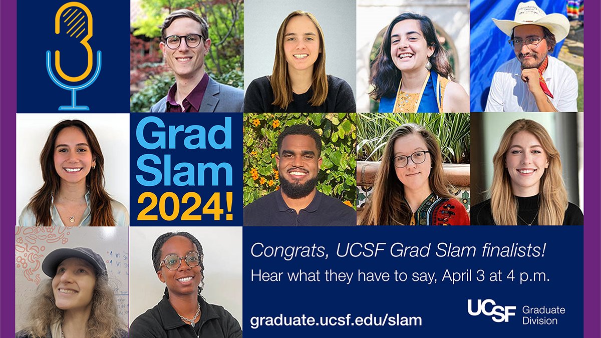 Today's the day! Stop by Genentech at 4 and see these 10 finalists compete at Grad Slam.