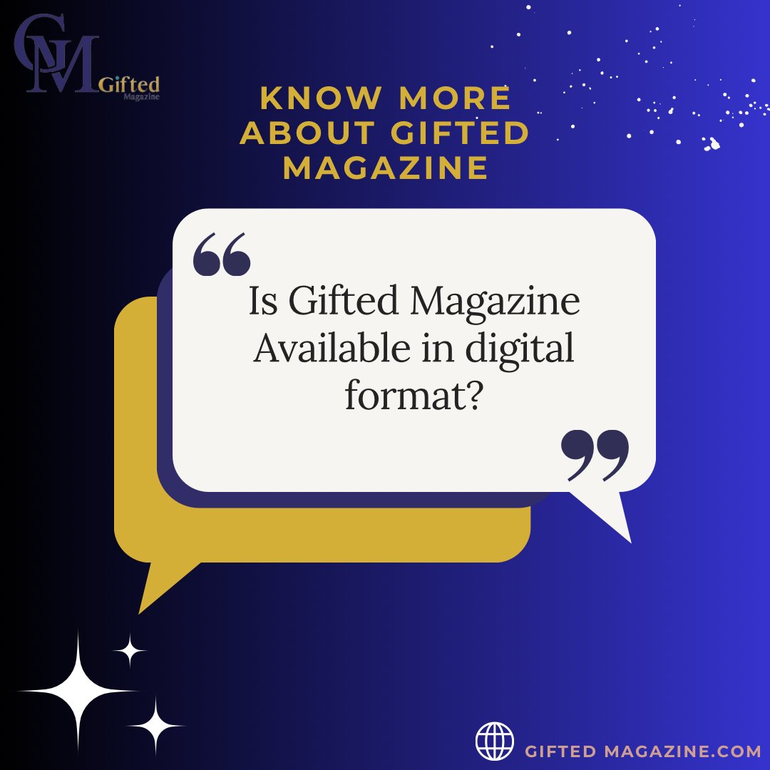MagazineGifted's tweet image. Yes, Gifted Magazine is available in both digital and print formats. You can purchase digital copies of our magazine issued on our website or subscribe to receive digital editions directly to your inbox.
#Giftedmagazine
#DigitalFormat
#Empowerment
#Community
#Inspirations
