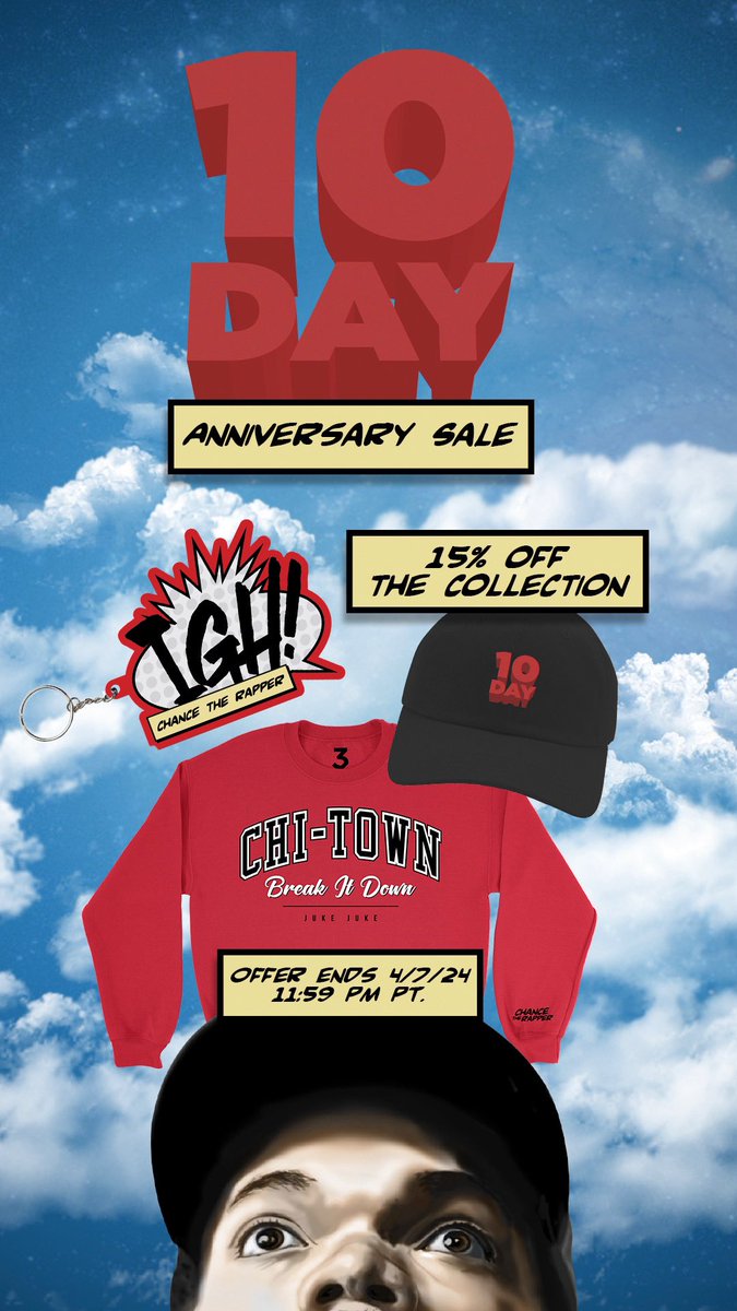 Celebrate the 10 Day Anniversary with 15% off the entire collection.