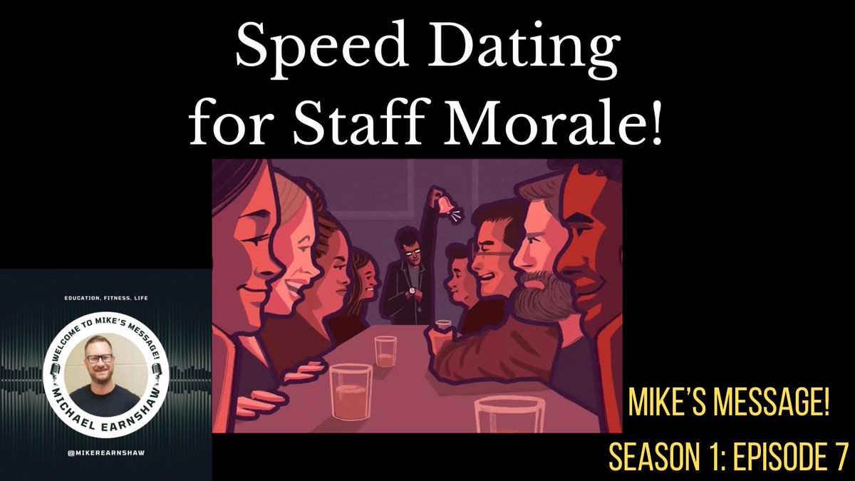 Looking for a fun, engaging, & meaningful activity to boost staff morale, enhance learning, & build a positive & collaborative culture?

Try Speed Dating! 

Check out my latest #podcast episode to hear how!

open.spotify.com/episode/1Cw3jz…

#MikesMessage #teachbetter #edutwitter #teacher