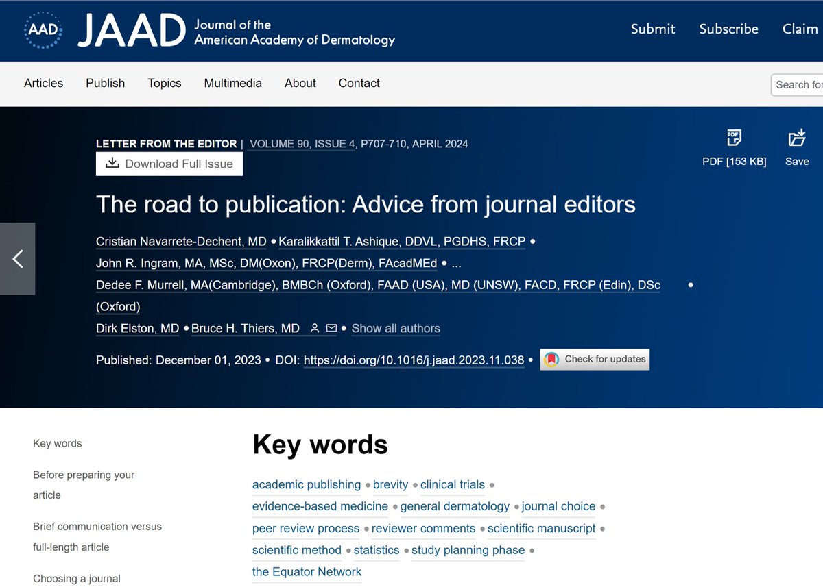 Anyone who invests their time in writing a scientific manuscript will want a decent chance of it being accepted for publication. Authors of this JAAD article present practical tips to increase the chances of acceptance. ➡️ jaad.org/article/S0190-…