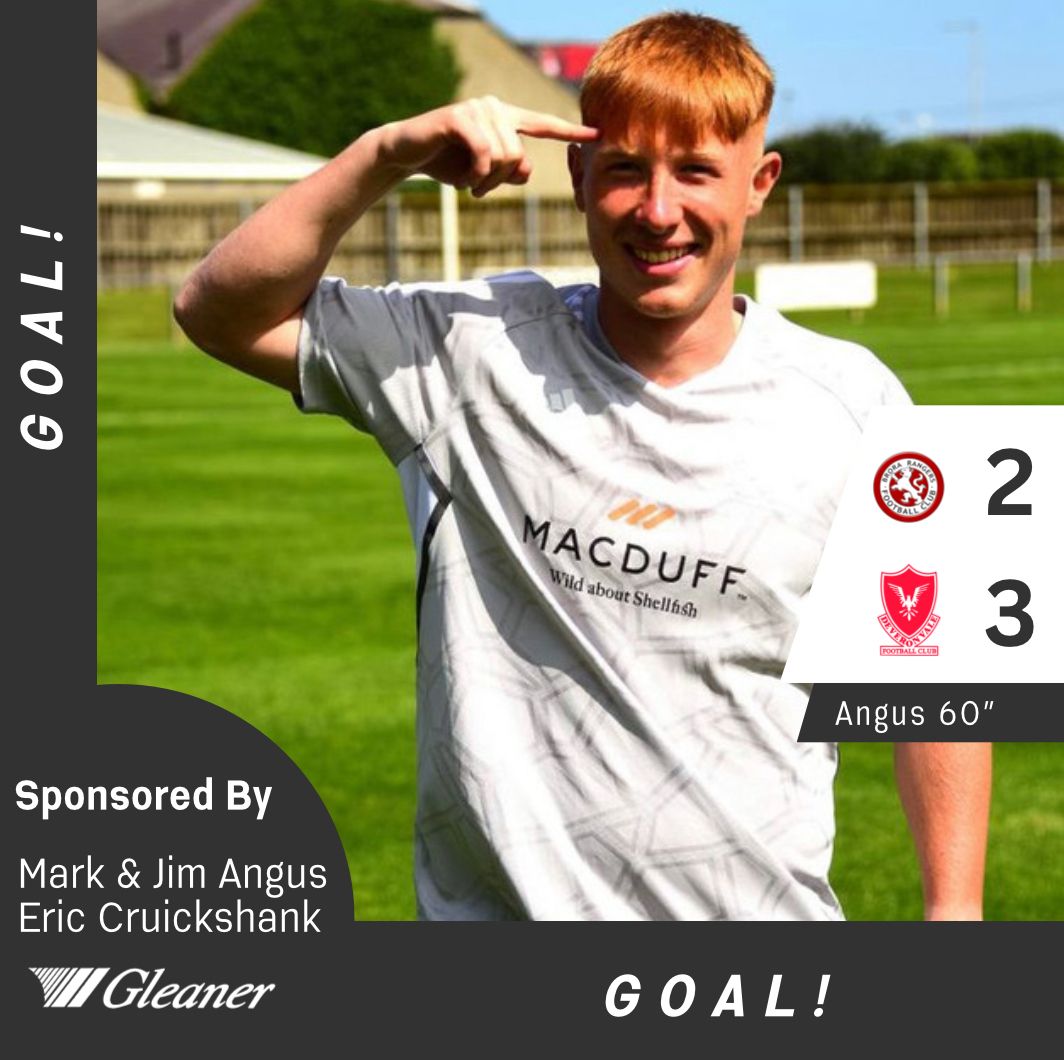 Goallllll for Vale and a 2nd from Cameron Angus 60” -  Well taken volley into bottom corner! 
Brora Rangers 2-3 Deveronvale FC 
🔴⚪️🔴 #monthevale