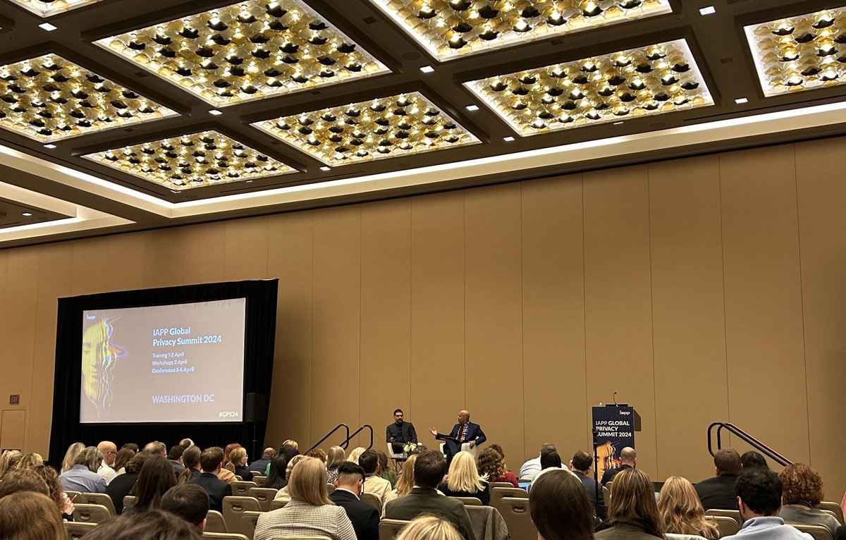 A packed room for California Privacy Protection Agency (CCPA) Executive Director Ashkan Soltani at IAPP #GPS24. There was a question in another panel on if CA is still the leading state to watch on #tech, #AI, and #privacy policy, and this turnout was a clear answer @PrivacyPros