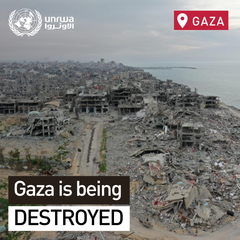 UN's tweet photo. Homes, roads, schools, health facilities &amp; more have been destroyed in Gaza, resulting in $18.5 billion worth of damage to critical infrastructure as of January.

It will take years to remove 26+ million tonnes of debris &amp; rubble created by the war, according to @WorldBank.