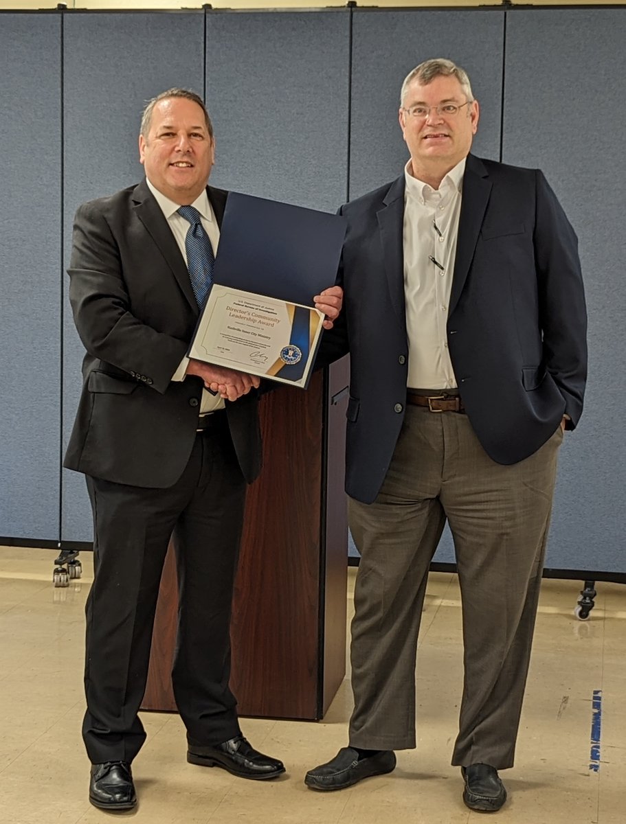 #FBIMemphis Special Agent in Charge Douglas DePodesta presented the Nashville Inner City Ministry with the 2023 FBI Director’s Community Leadership Award (DCLA).