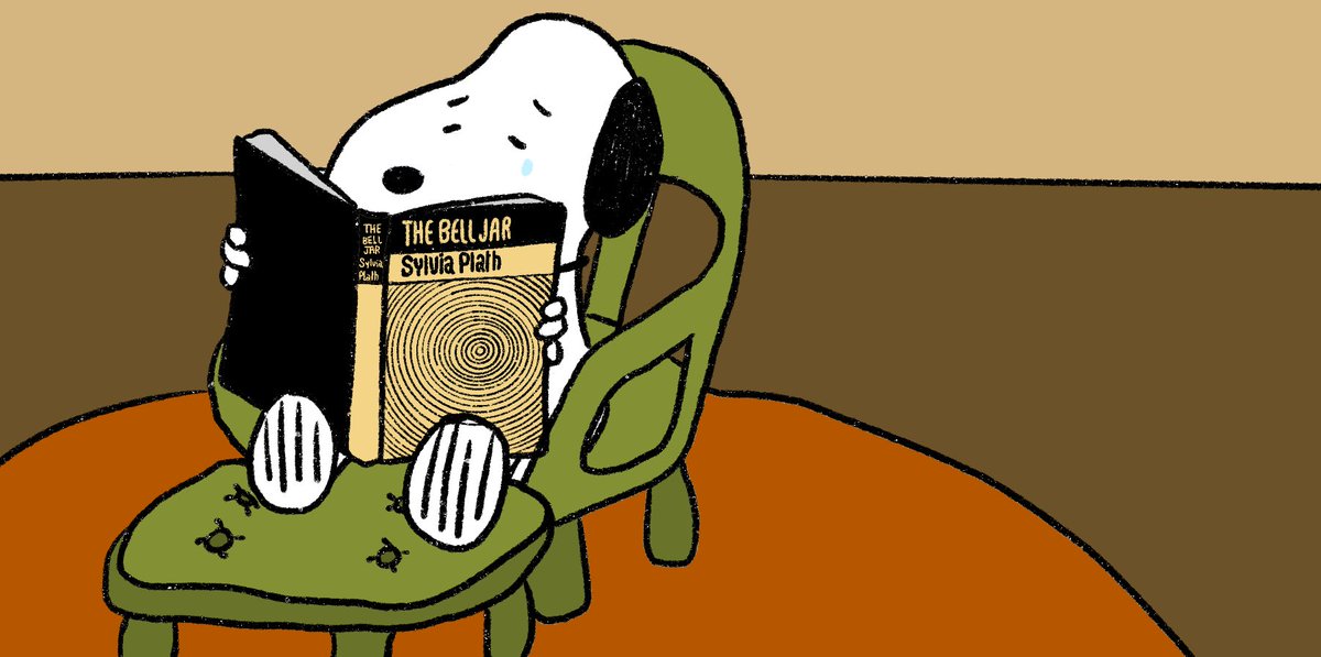 mothintoflames's tweet photo. snoopy's current read https://t.co/8cjQrxib42