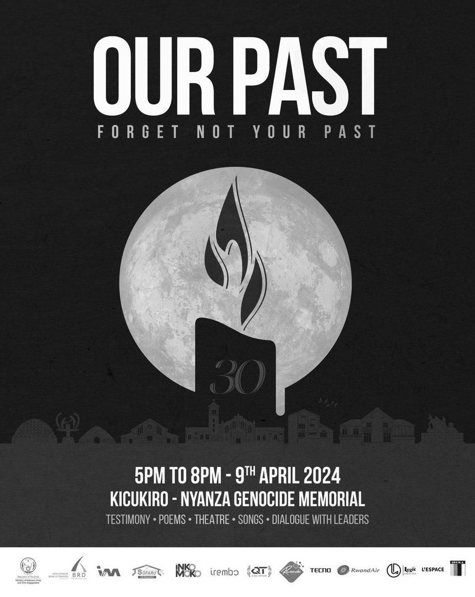 This year’s OUR PAST Date: 09-04-2024 Venue: Nyanza, Kicukiro Genocide Memorial Time: 05:30 🖼️: @kagced #OurPast2024 #Kwibuka30