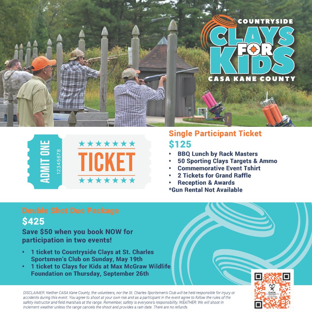 🎯 Countryside Clays Sporting Tournament🎯 
Join us for our inaugural Countryside Clays event! Enjoy a delicious lunch, 50 sporting clays targets &amp; ammo, silent auction, reception &amp; awards ceremony. 
hubs.la/Q02rKqlc0
 #CASAEvent #SportingClays