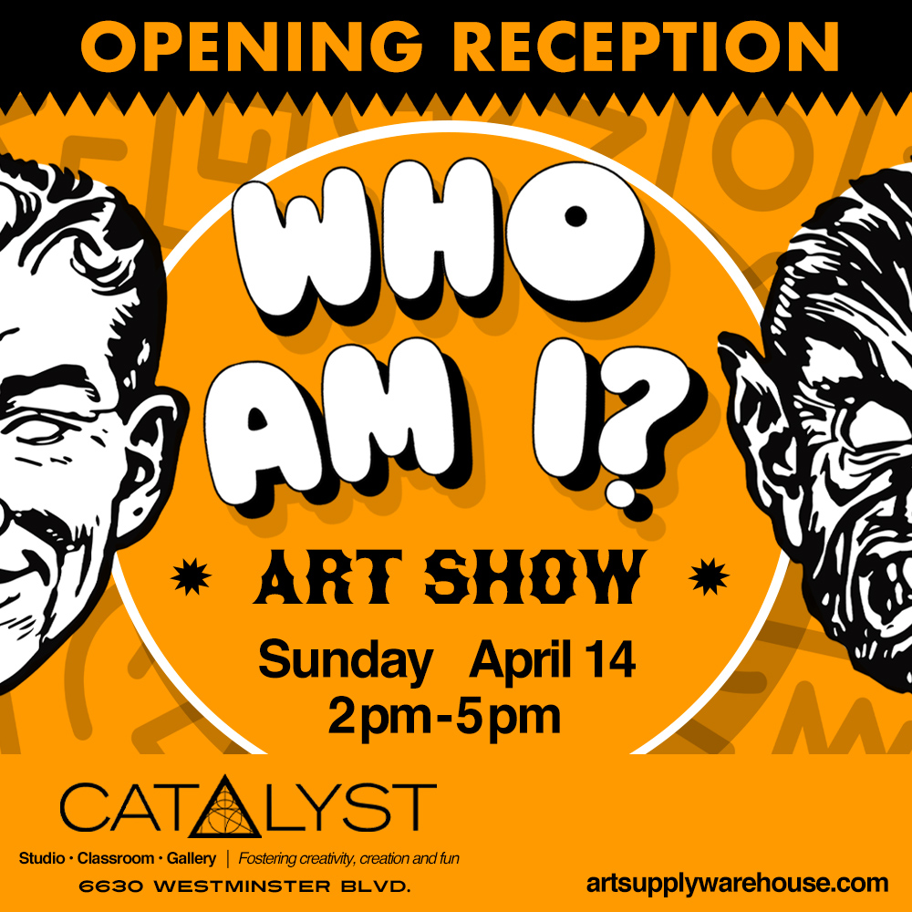 Artist Opening Reception: WHO AM I? 📣 Join us Sunday, April 14. 2pm-5pm This unique artist showcase is a celebration of the duality. Through paintings, collage and sculpture they create two images, one of how others see them and the other of how they see themselves.