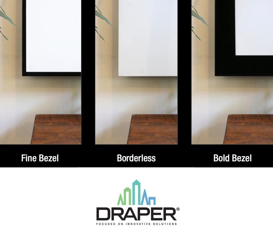 The @Draper StyleLine™ fixed projection screen provides versatile appearance and performance in one flexible screen model, with 3 standard border options (see photo). To learn more visit: is.gd/6ziwza #projectionscreen #draperproav #avexperts #wepowerperformance