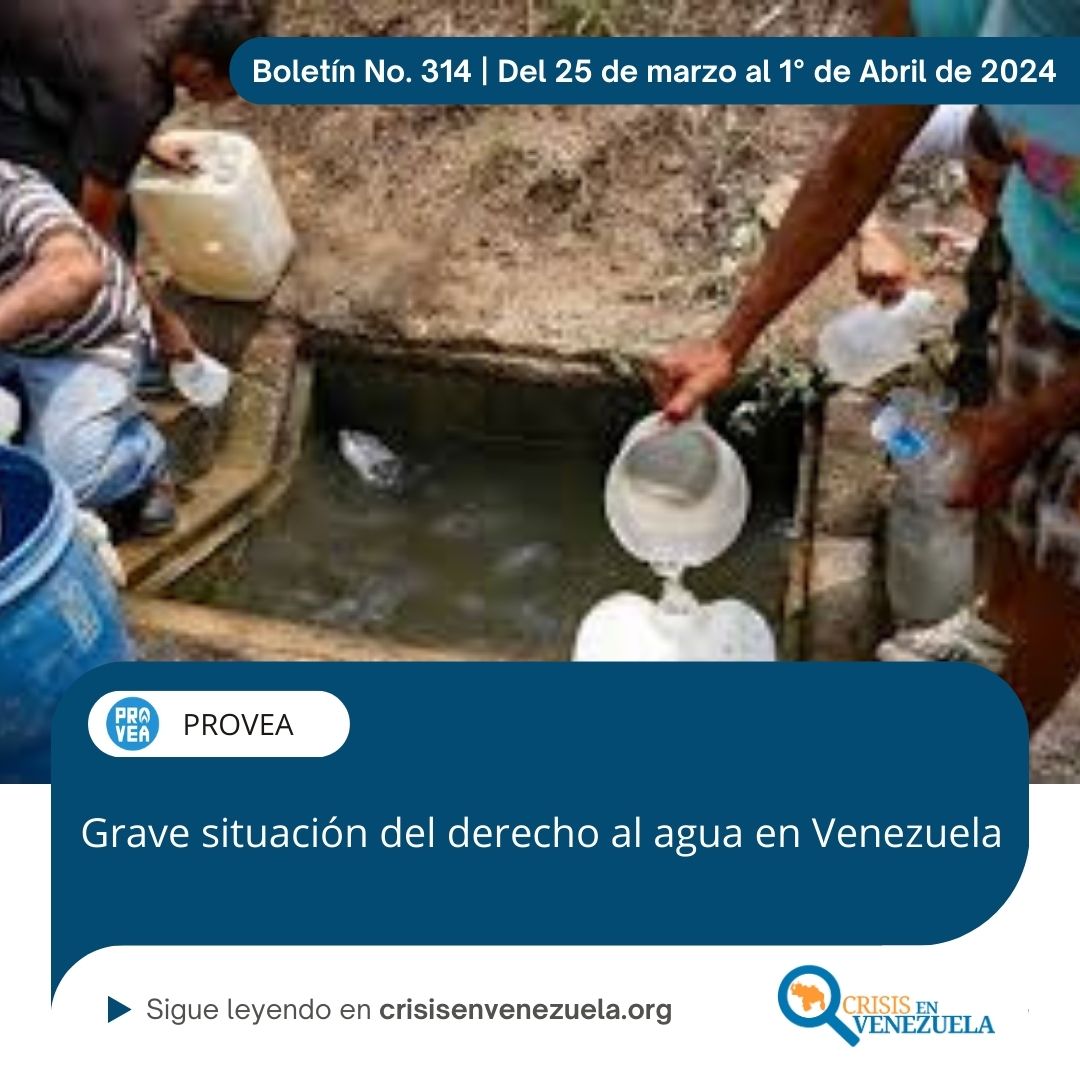 Desde el Arco Minero hasta Hidrocapital, el agua en Venezuela enfrenta una crisis sin precedentes. Por: @_Provea Descubre más en el Boletín #314. crisisenvenezuela.org/2024/04/02/bol…