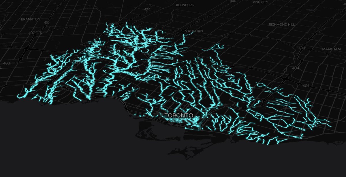 Love this @CBCNews interactive. Buried under Canada's biggest cities are ancient rivers that now flow through hidden pipes and concrete channels. Check them out out: newsinteractives.cbc.ca/features/2024/…