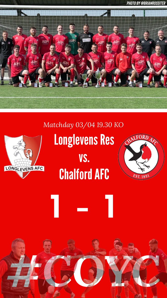 ⚽️ RESULT: @longlevensafc res 1 - 1 @Chalford_AFC 🥅 GOALS: @AndyMarr17 1 🏅MOTM: @BMinnican #COYC #Chalford