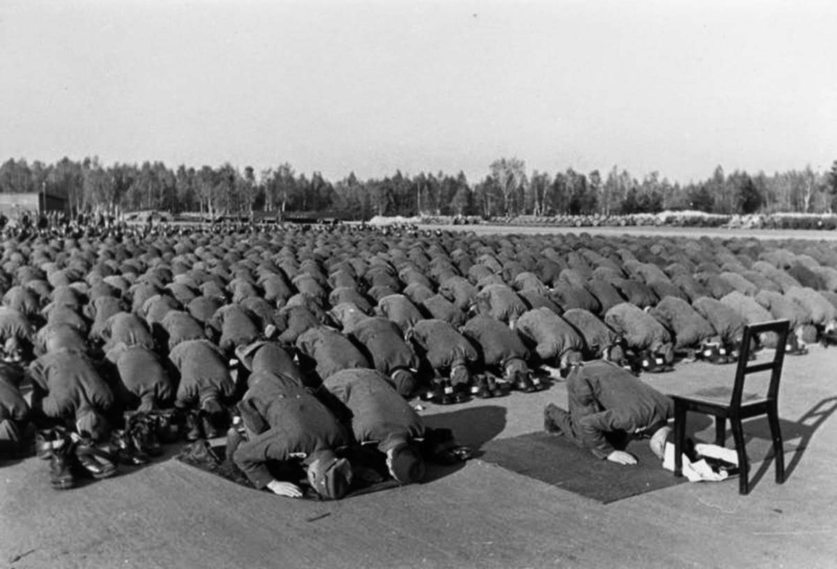 Muslim members of the Waffen-SS 13th division at prayer during their training in Neuhammer, Germany, in 1943. #socialistworkersparty #Bring_Guy_Home #bringthemhomenow #hamas #sharia #fundamentalism #islamicfundamentalism #Nazism #Nazis #NeoNazis #NeoNazism #UK #hamasisisis
