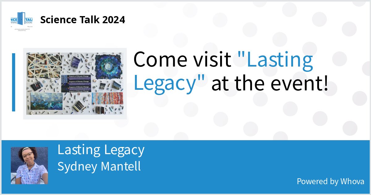 SquidneyAddison's tweet image. I am SO excited to announce that I will presenting my artwork at @ScienceTalkOrg’s conference next week! If you are attending virtually or in person, be sure to check out my piece, “Lasting Legacy”