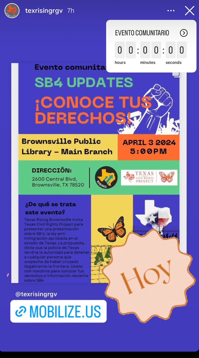 Please attend! Today at 5pm in Brownsville, TX 🙂👍🏽