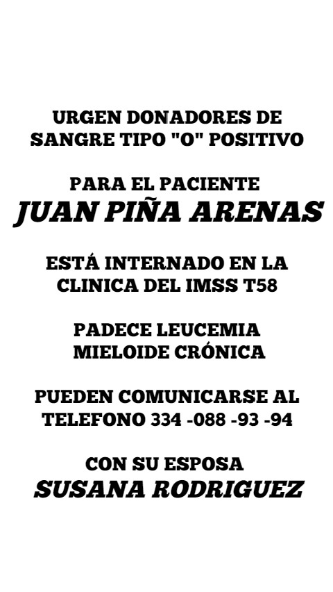 Urgen donadores de sangre.