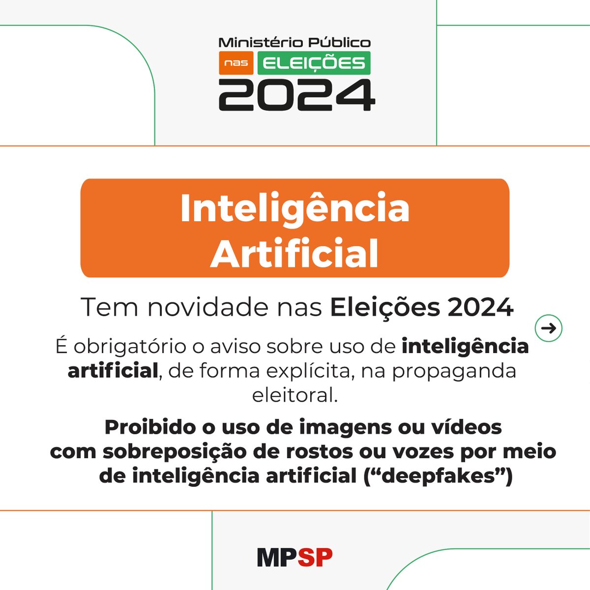 🗳As eleições 2024 já chegam diferentes. A principal novidade para as  campanhas é a determinação que o uso de inteligência artificial (IA) deve  estar advertido na propaganda eleitoral., image size:1200x1200