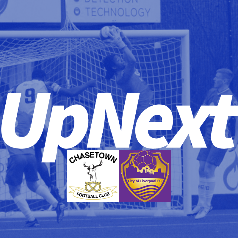 Up Next:

🏆 The Pitching In Northern Premier League West
⚽️ Chasetown vs. City of Liverpool
⌚ Saturday 6th April 3.00pm
🎟 Adults £10, Conc. £7, U16 £2
🏟 The Scholars Ground, Church Street, Chasetown WS7 3QL