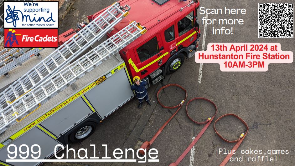 Hunstanton Fire Cadets are are aiming to roll out 999 lengths of hoses in five hours to raise funds for the mental health charity MIND.😀 If you are able to help raise funds for a great cause, then please follow the link to their JustGiving page in the comments section below. 👇