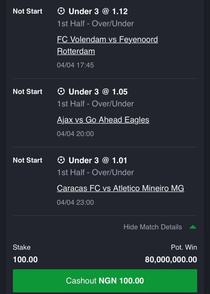 1st half Under 3 win 80M is ready 🔥🥶🔥🥶 Stay Active,Retweet,like and comment We’re booming soon 💪💪💪 KICKOFF: soon If you’re still online Tap Like Button ❤️ Retweet & Follow