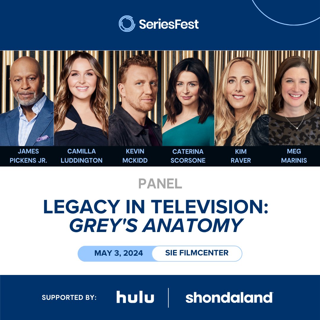 SeriesFest: Season 10 is proud to present more exciting panels coming your way ✨️⁠ See our full panel lineup at seriesfest.com/series/panels/ #GreysAnatomy #DrDeath #Hulu #Shondaland #panels #distribution #showrunners