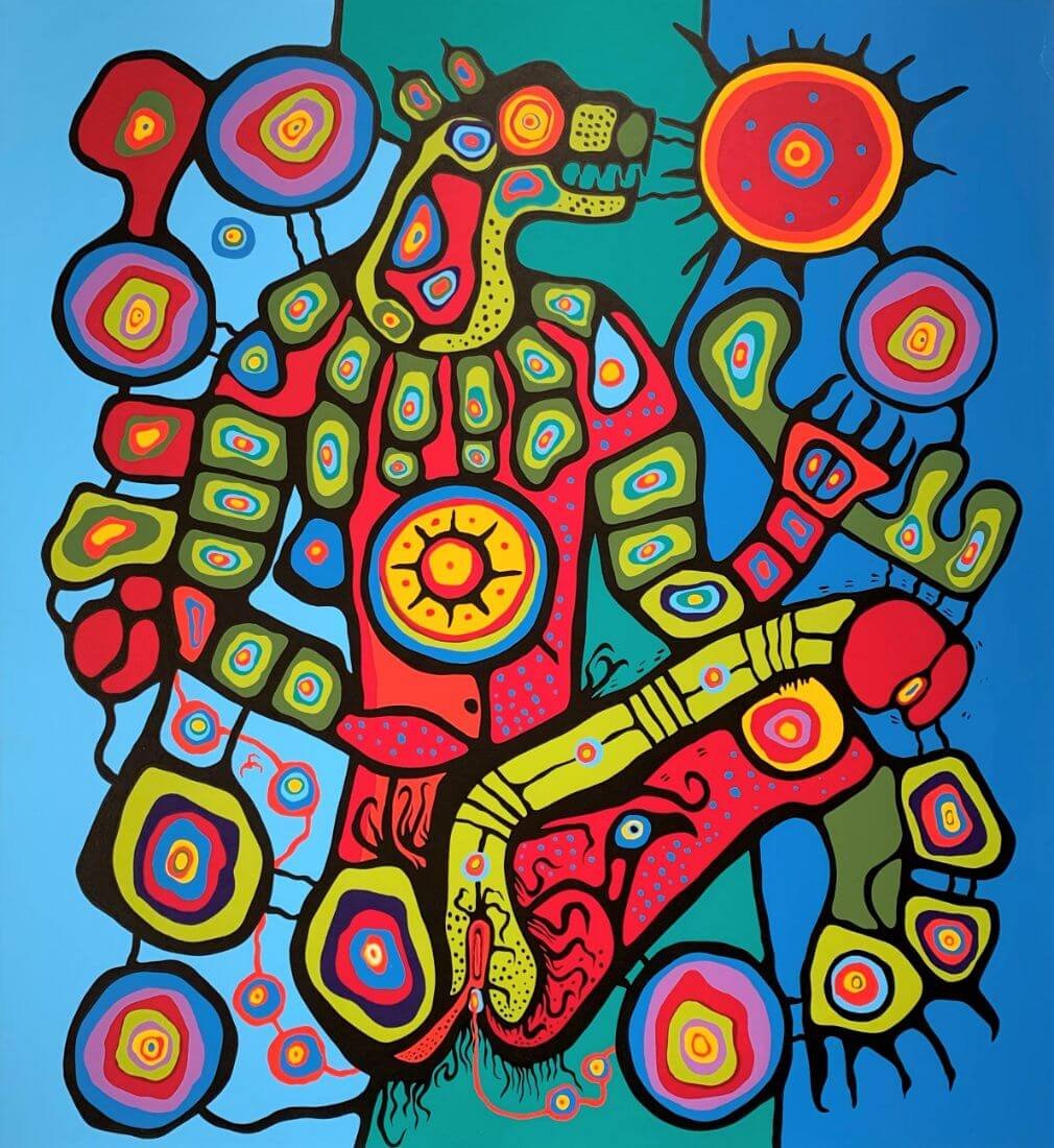 Norval Morrisseau (1932-2007)

Often referred to as the "Picasso of the North," he was known for his unique style and contributions to Indigenous art in Canada

Erotic Bear