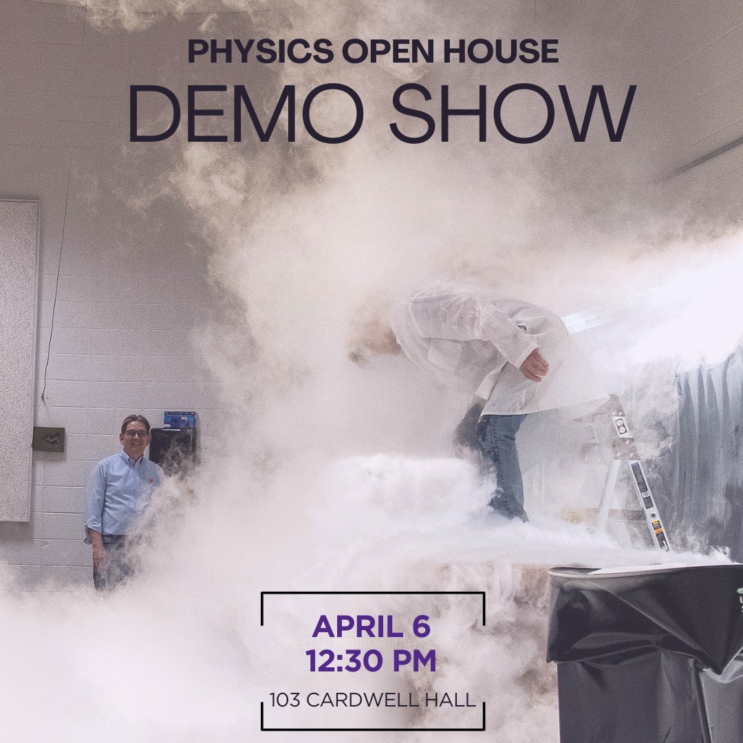 Looking for something fun to do tomorrow? Come and watch our physics demo show during #KState Open House. It's going to be explosive! We hope you'll join us for an incredible experience.