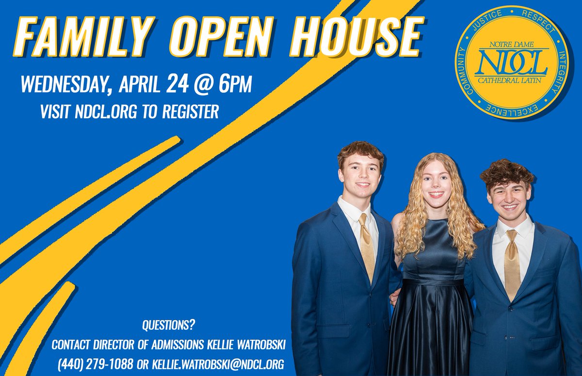 Join us for our Spring Open House on Wednesday, April 24th at 6pm! Our campus will be lively with Robotics, Fine Arts Night, our Biomedical Symposium, and much more! Use this link to sign up: bit.ly/ndclopenhouse