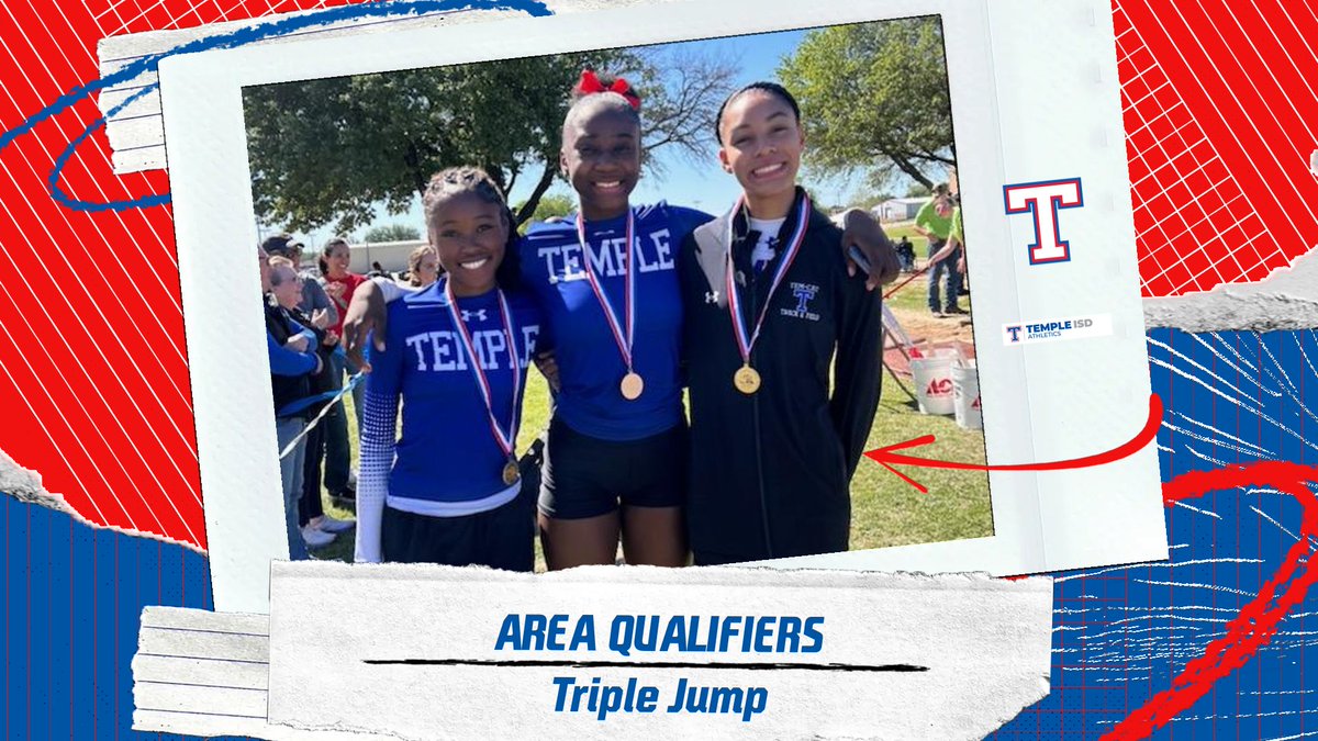 Congratulations to a trio of Tem-Cats as they took the top three spots in the triple jump at the district meet and now advance to the Area Meet. 1st Place - Kaurie Holleman - 37'10 1/2 2nd Place - Dejah Thomas - 36'10 3rd Place - Kylee Dupar - 34'1