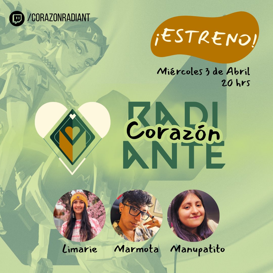 Hoy tendremos el primer capítulo de este pequeño podcast que haremos con mis amigos 💜🔥 estaremos hablando del Stage 1, Clove, memes y jugadas! 

twitch.tv/corazonradiant 

Les esperamos! 🫶🏼 20 hrs CL