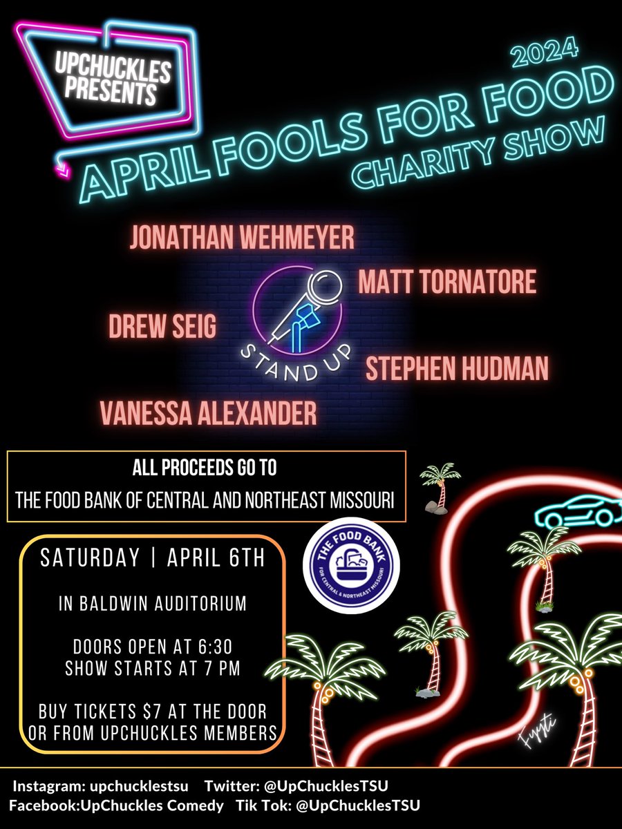 UpChucklesTSU's tweet image. What’s better than watching your professor tell jokes on stage?  Watching those jokes fail.  Don’t miss this!