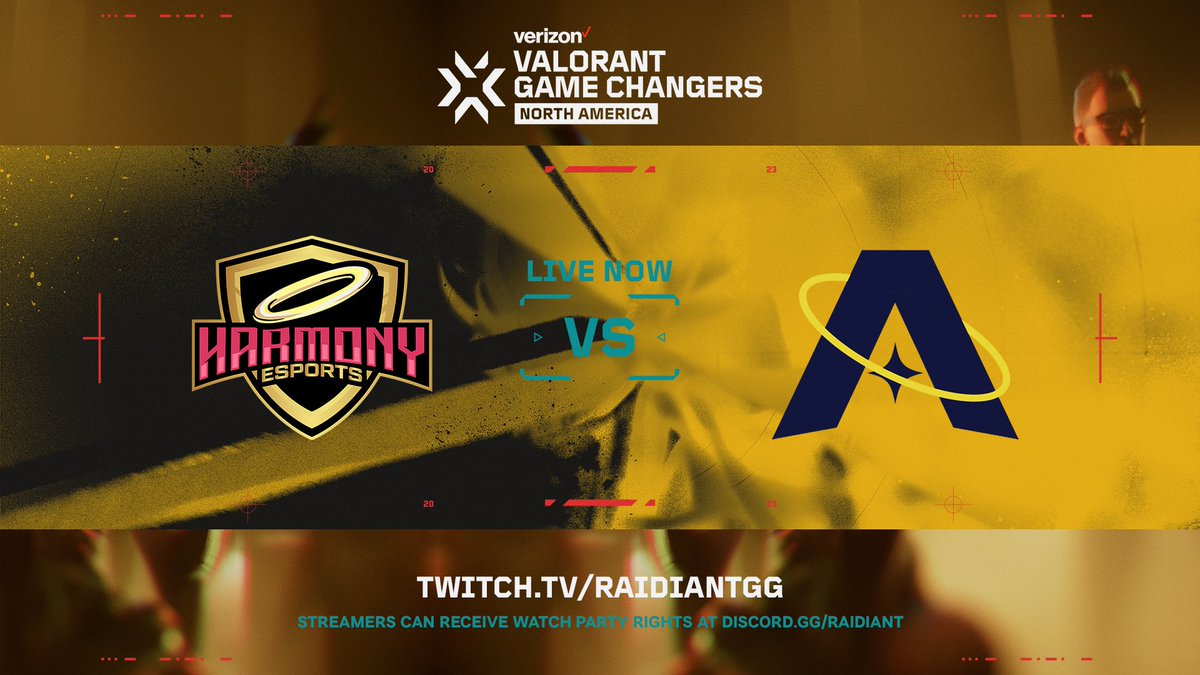RaidiantGG's tweet photo. LIVE NOW with our first series of the day! 

@EsportsHarmony Opal ⚔️ @AllianceAngels_

💥 #VCTGameChangersNA
🥊 https://t.co/eXJJIuQUJJ
📺 https://t.co/8DgGDfTJRM