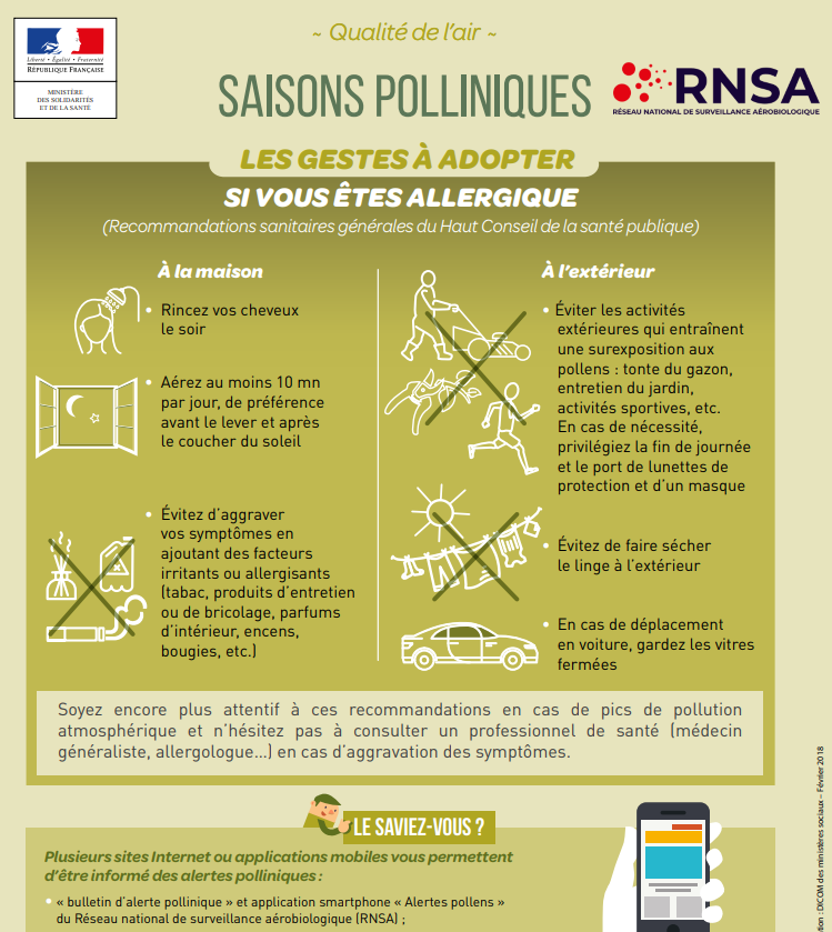 🌼Pour mieux vous protéger des pollens et limiter votre exposition, voici quelques conseils pratiques... #pollens #allergies #bonsgestes #Sante Prenez soin de vous et restez informés ! 💪