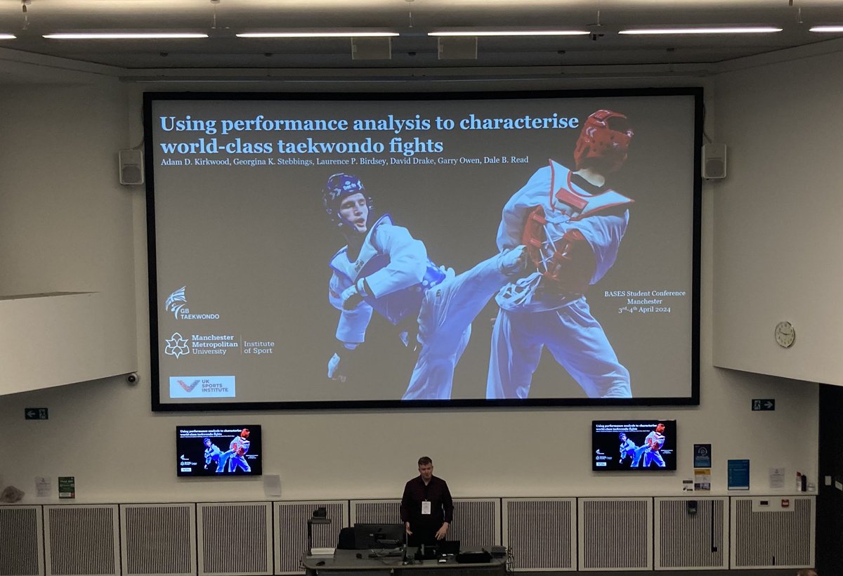 An excellent first conference presentation from @adamkirkwood99 representing @McrInstSport and @GBTaekwondo. @stebbina @laurencebirdsey @DavidDrakeCoach