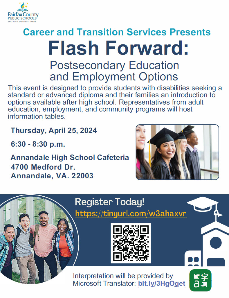 FLASH FORWARD is coming up!!! Join us Thurs 4/25 6:30 pm @AnnandaleAtoms Registration: forms.gle/GxTLz3GXnhbtPh… @FCPS_ISD