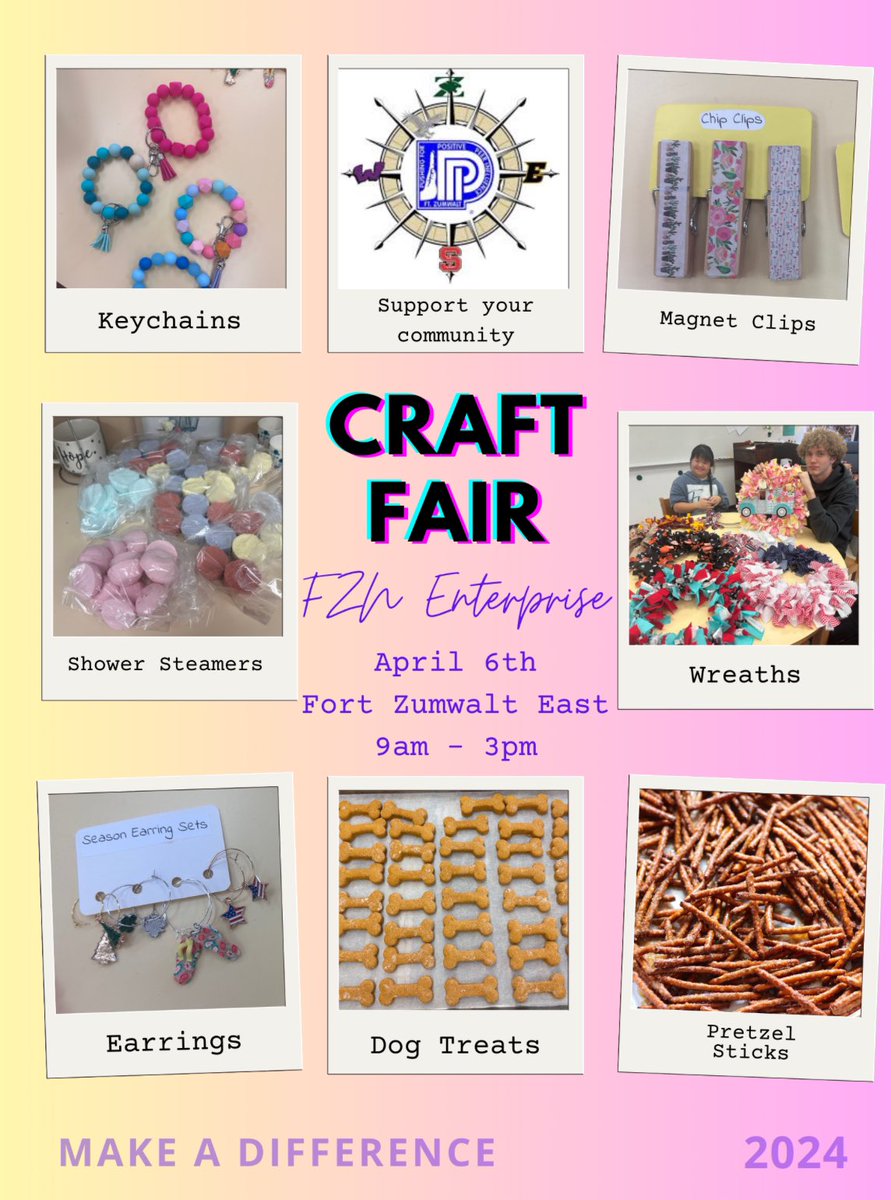 Come support us this Saturday at the FZE Craft Fair from 9-2.