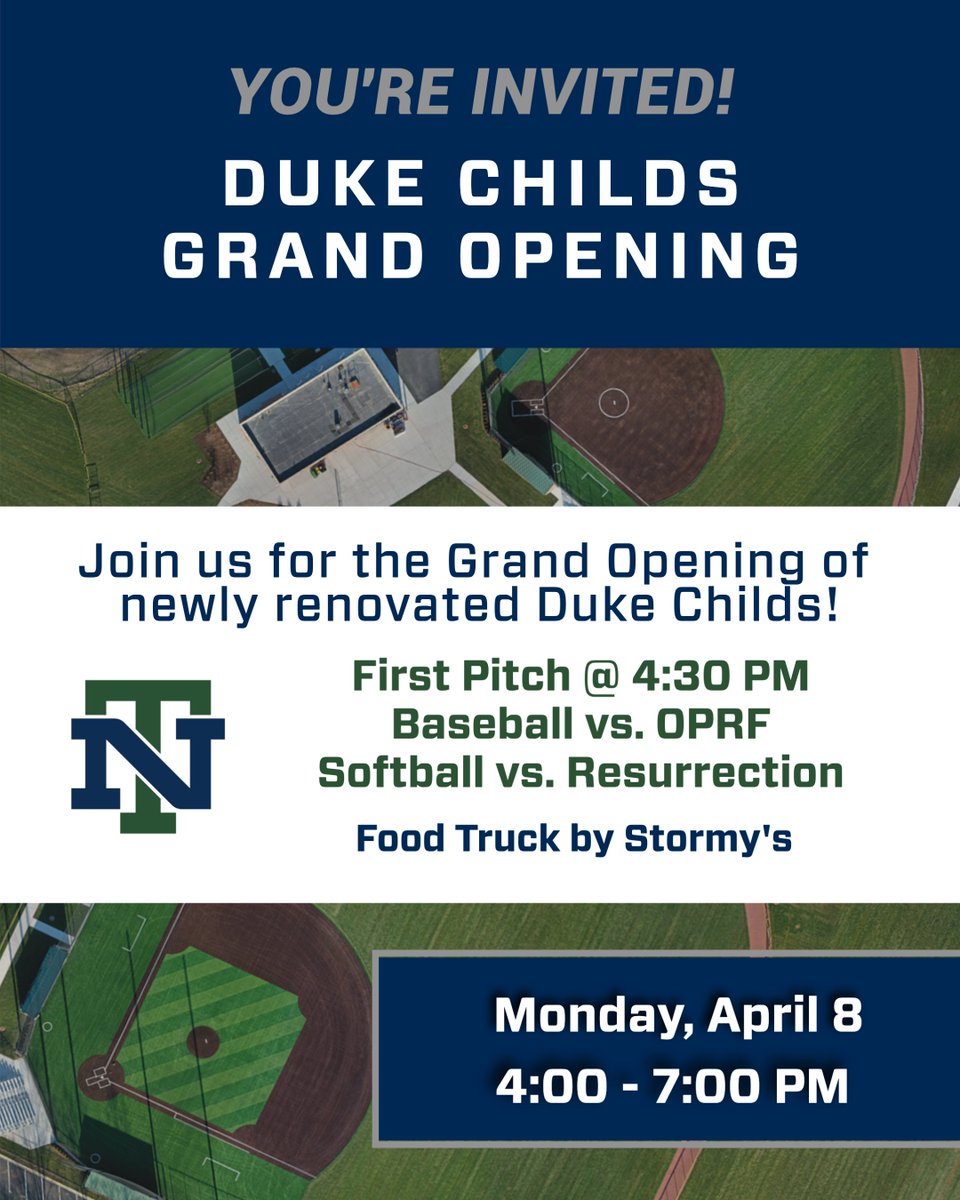 #OpeningDay at Duke Childs Field is this Monday, April 8! Join us to see the new renovations. @AthleticsNTHS @nt_baseball @TrevsSB